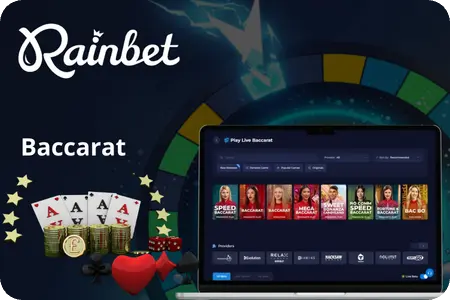 For those who like to speed up, Baccarat at Rainbet online Casino