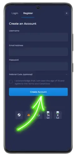 Fill out the Rainbet registration form