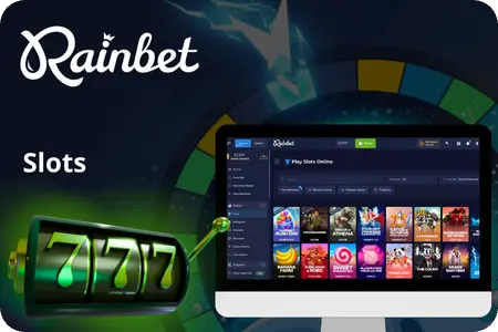 Rainbet Casino slots lobby with popular titles and provider filters