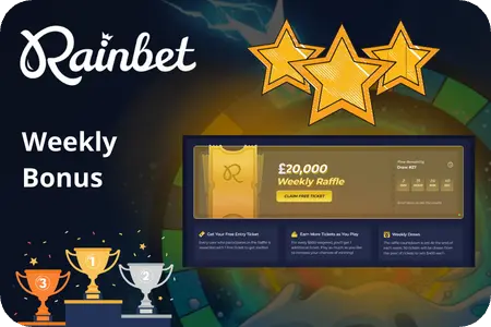 Weekly reward at Rainbet bigger payouts based on total weekly wagers